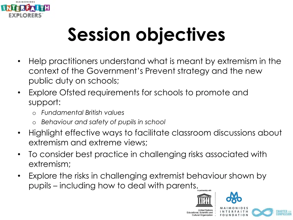 session objectives