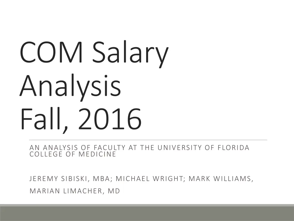 com salary analysis fall 2016