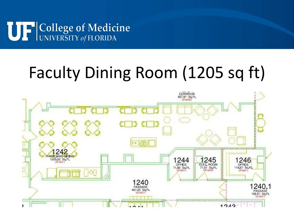 faculty dining room 1205 sq ft