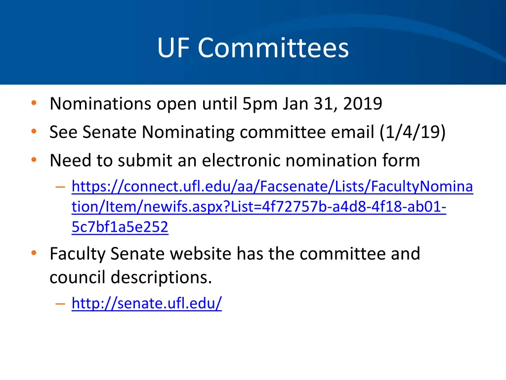 uf committees