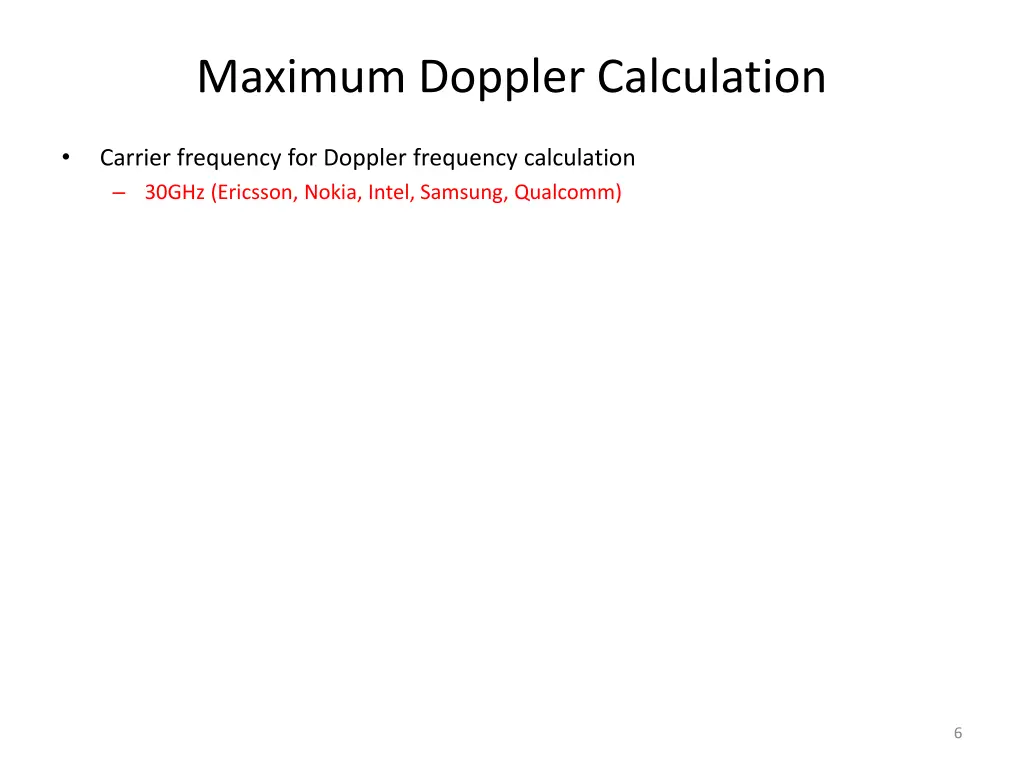 maximum doppler calculation