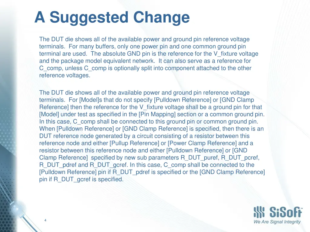 a suggested change
