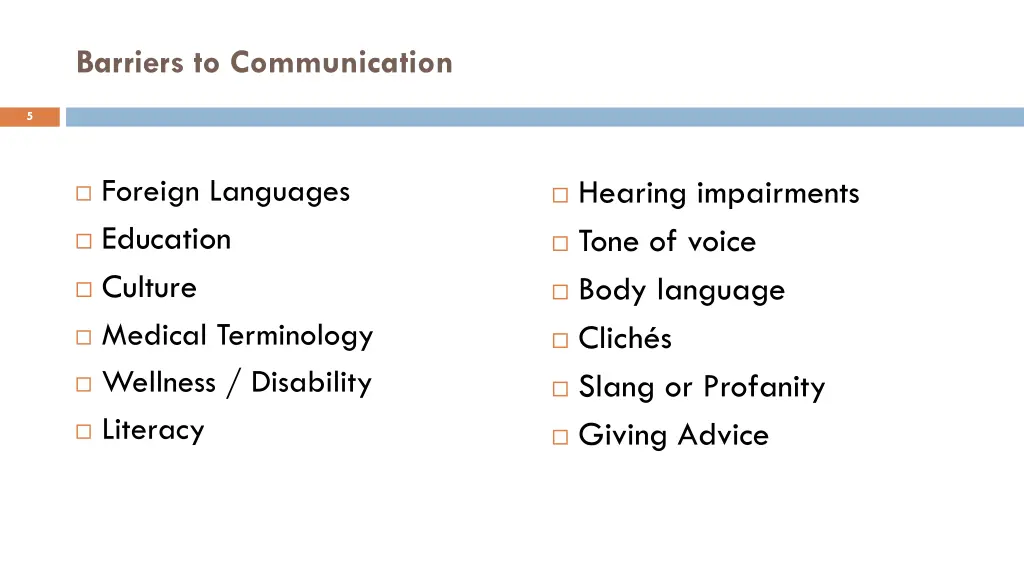 barriers to communication