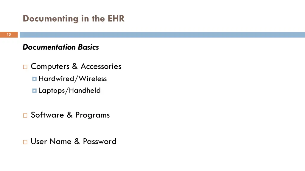 documenting in the ehr