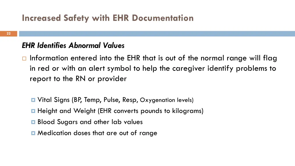 increased safety with ehr documentation