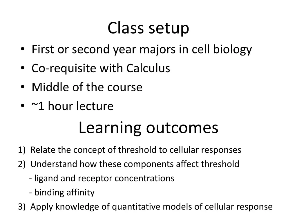class setup
