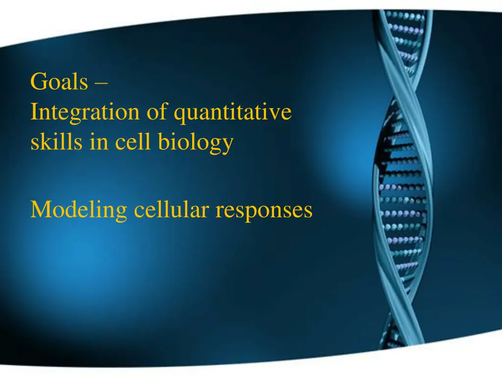 goals integration of quantitative skills in cell