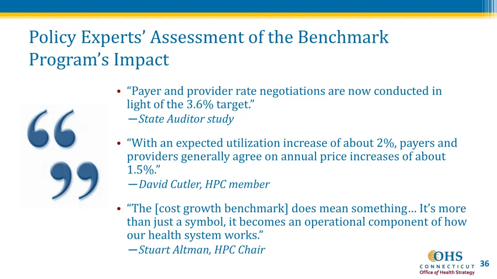 policy experts assessment of the benchmark