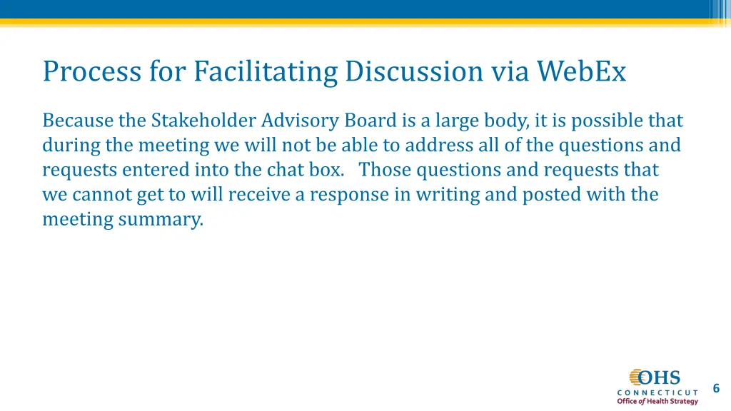 process for facilitating discussion via webex 1