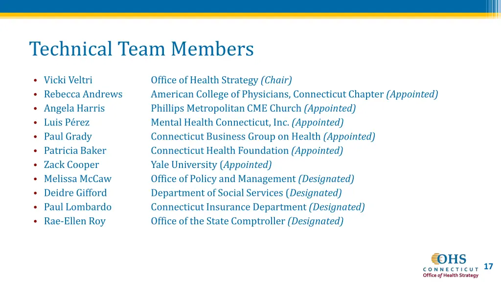 technical team members