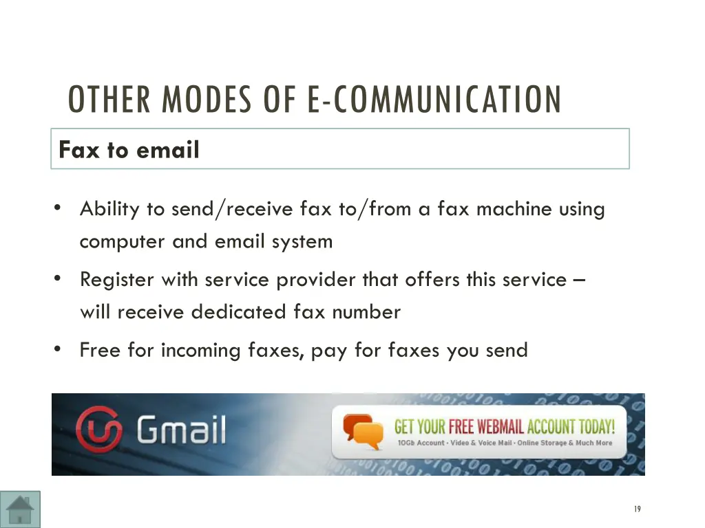 other modes of e communication fax to email