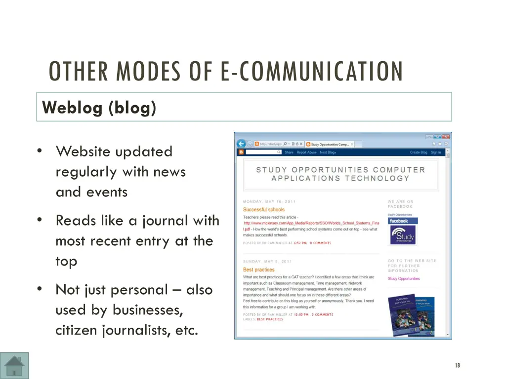 other modes of e communication weblog blog