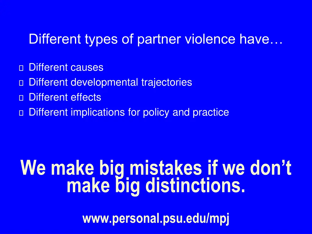 different types of partner violence have