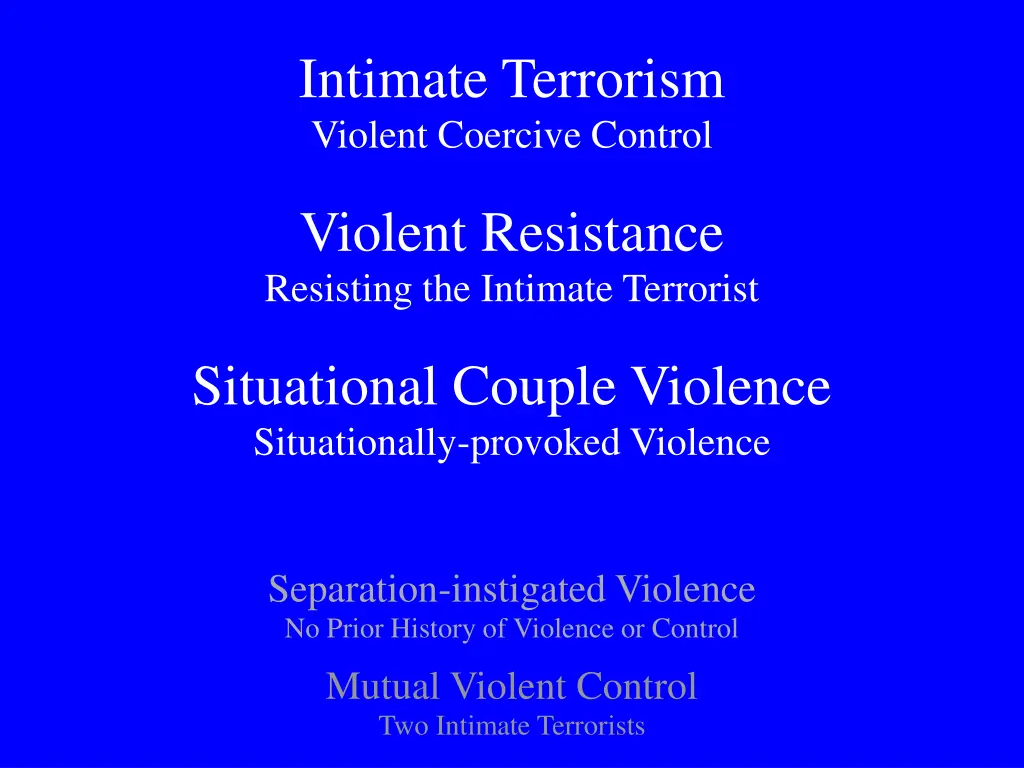 intimate terrorism violent coercive control