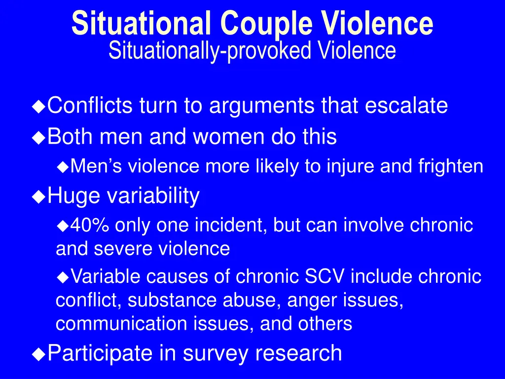 situational couple violence situationally