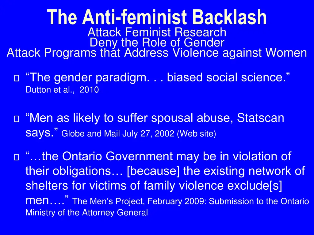 the anti feminist backlash attack feminist