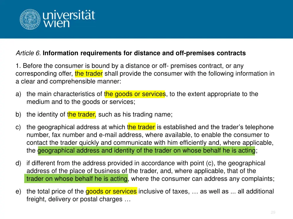 article 6 information requirements for distance
