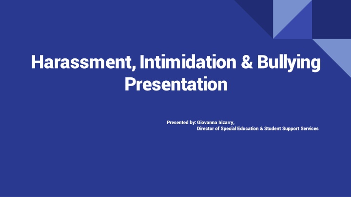 harassment intimidation bullying presentation