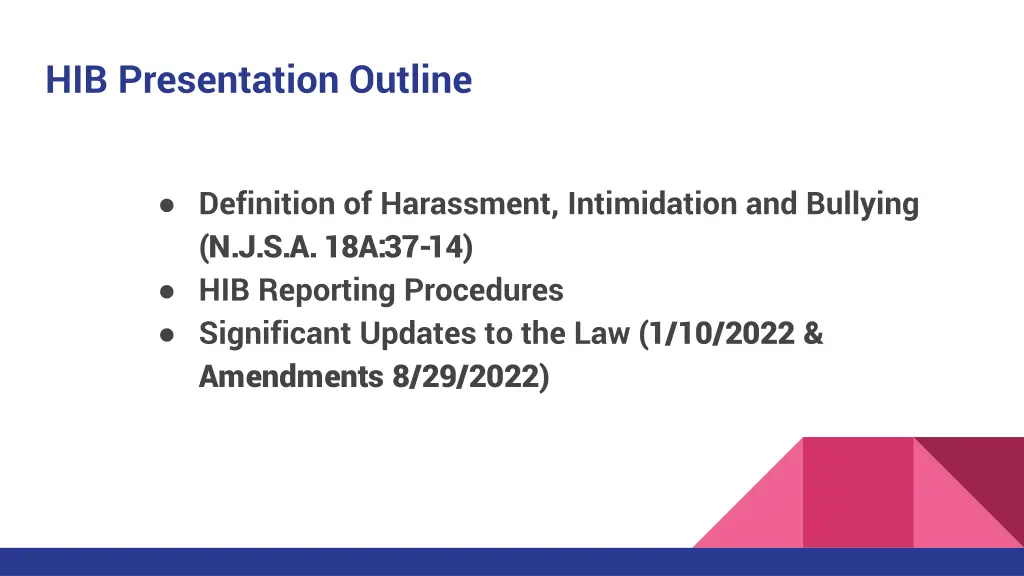 hib presentation outline