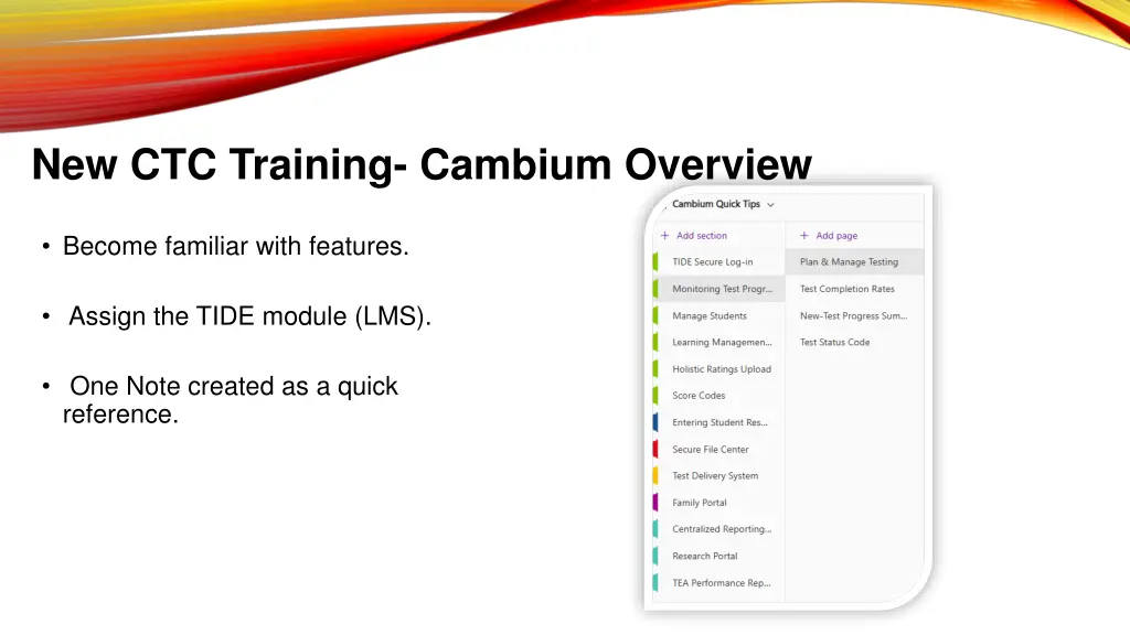 new ctc training cambium overview