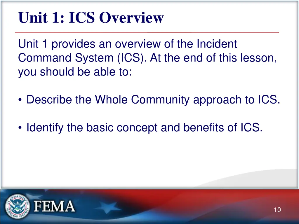 unit 1 ics overview