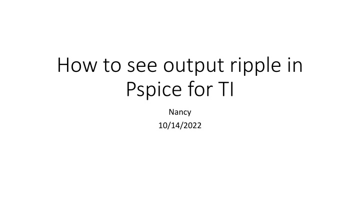 how to see output ripple in pspice for ti