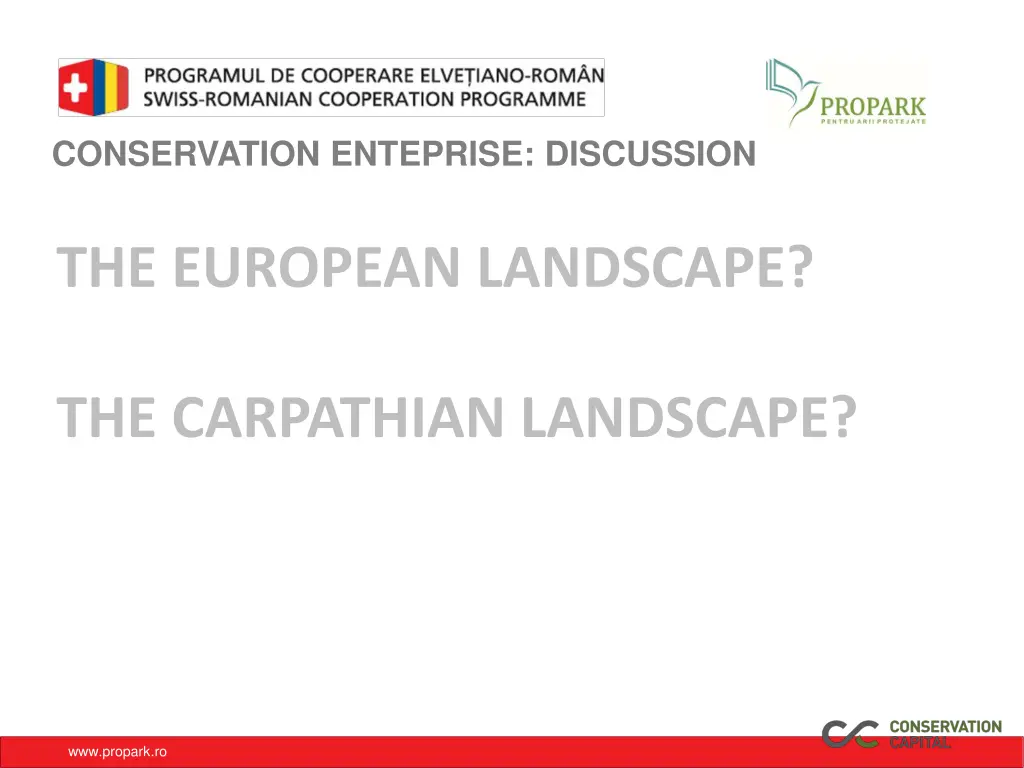 conservation enteprise discussion