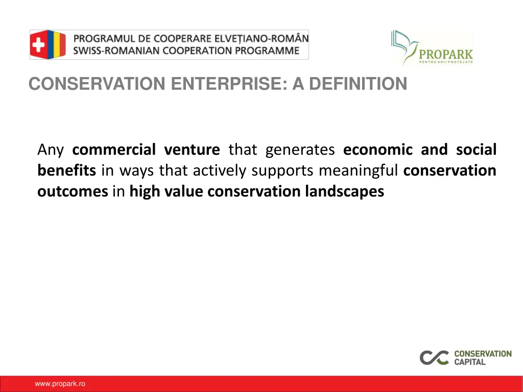 conservation enterprise a definition 1