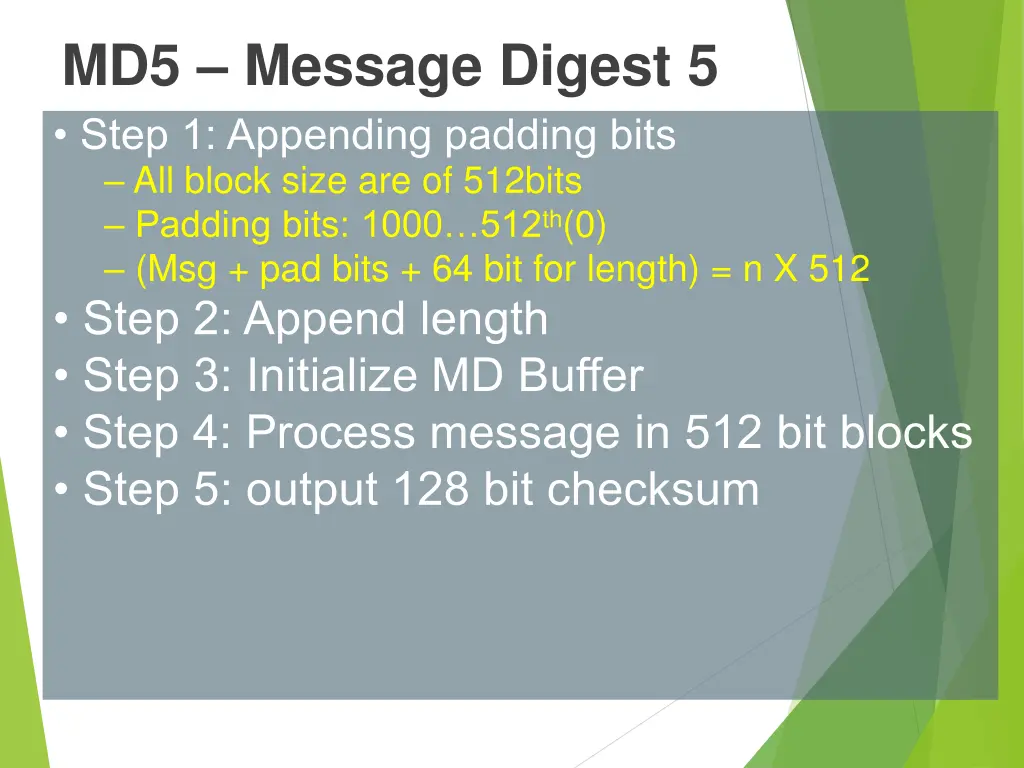 md5 message digest 5 step 1 appending padding