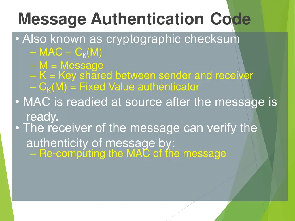 message authentication code also known