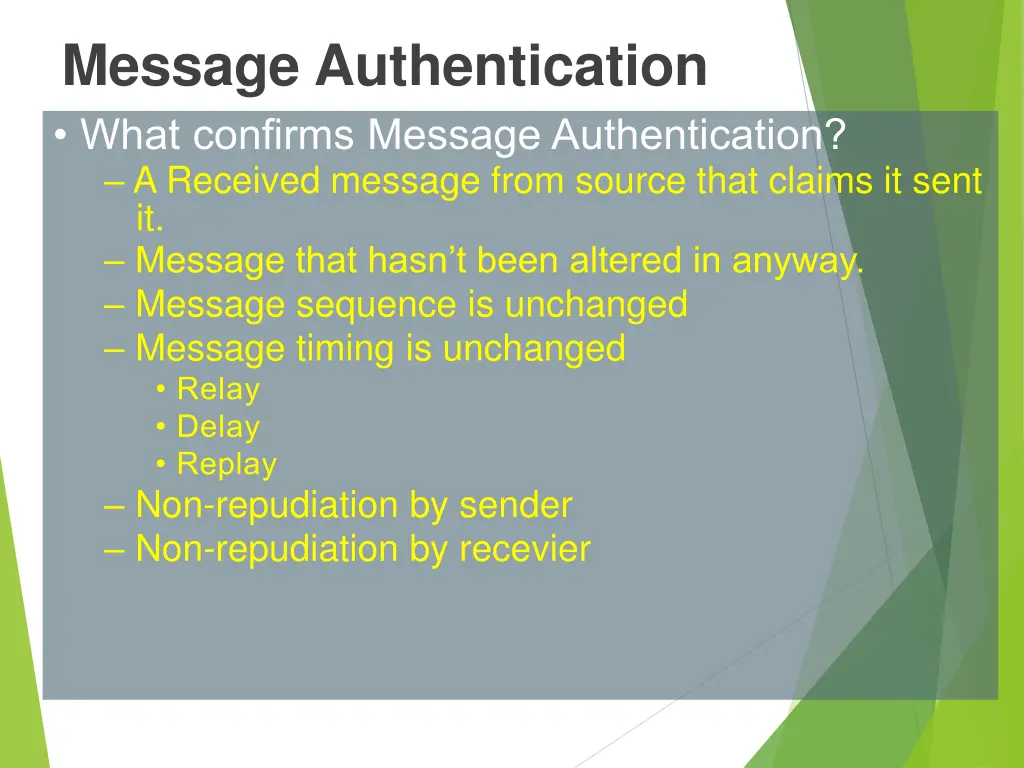 message authentication what confirms message