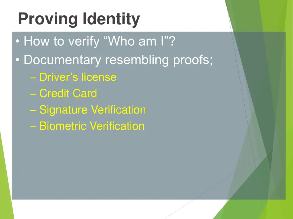 proving identity how to verify