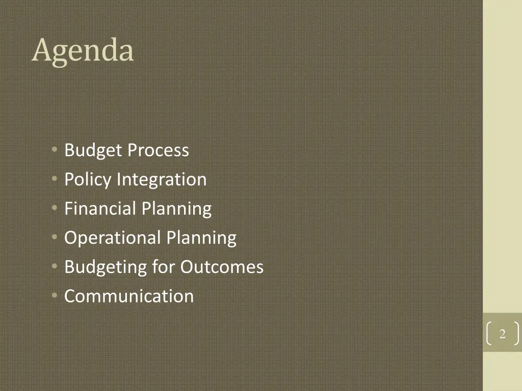 agenda