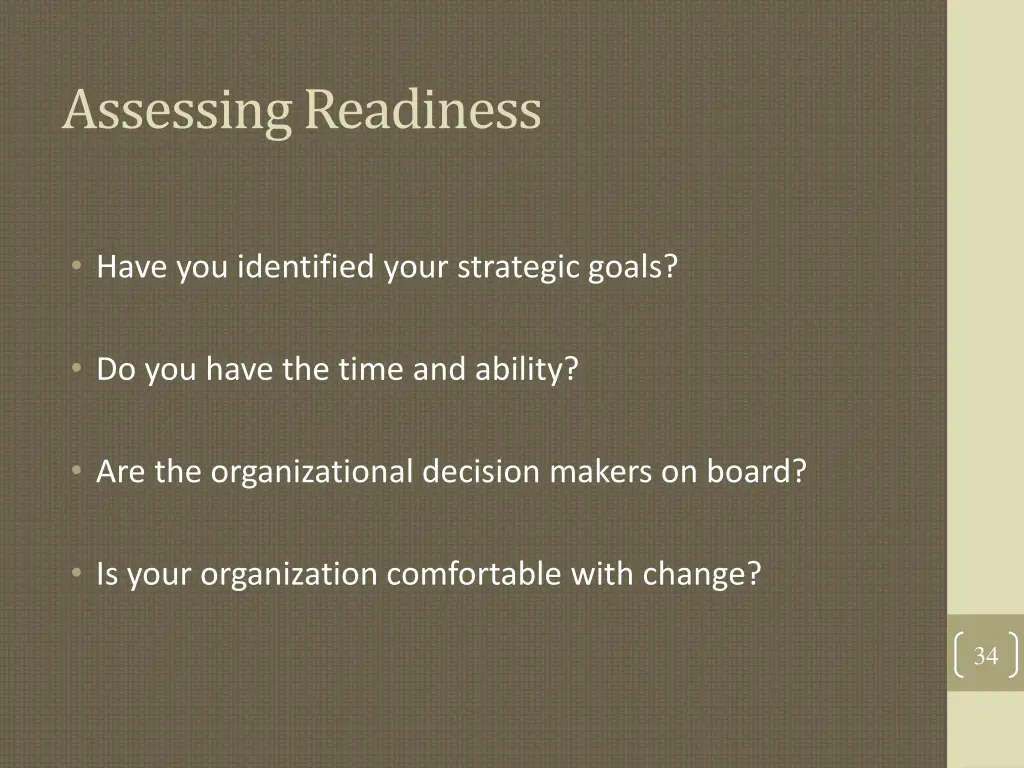 assessing readiness