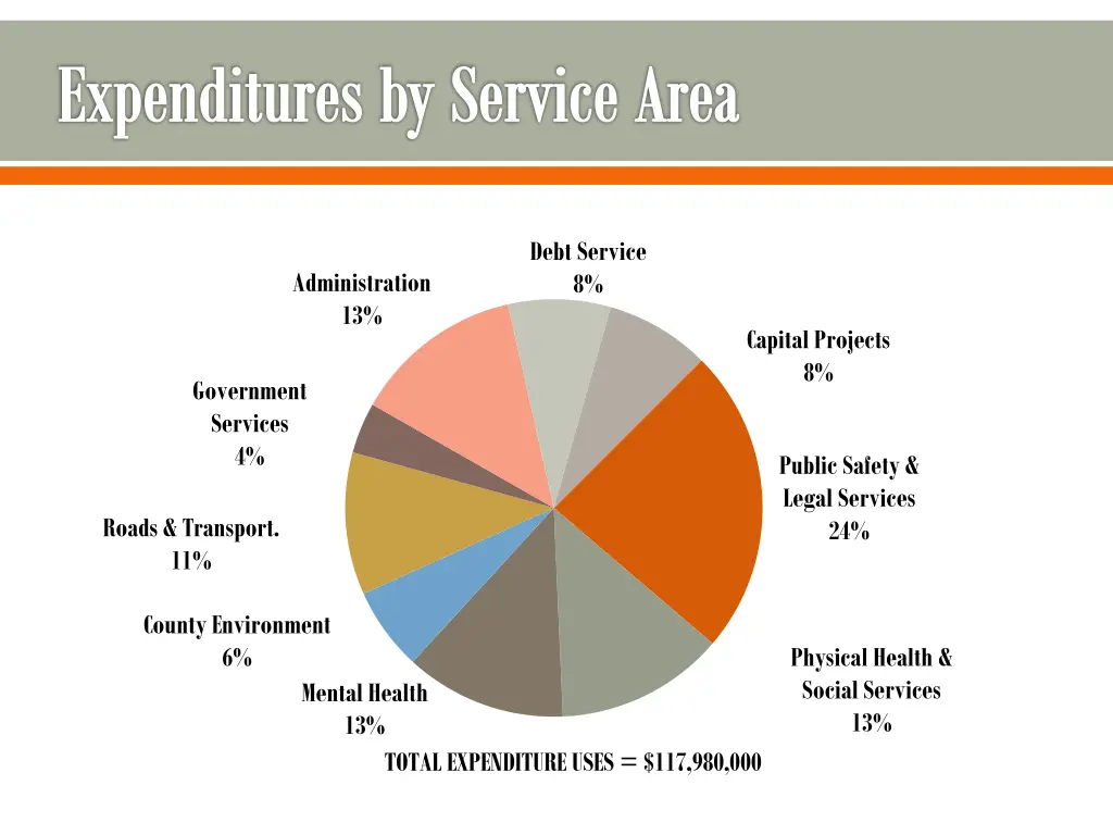 expenditures by service area