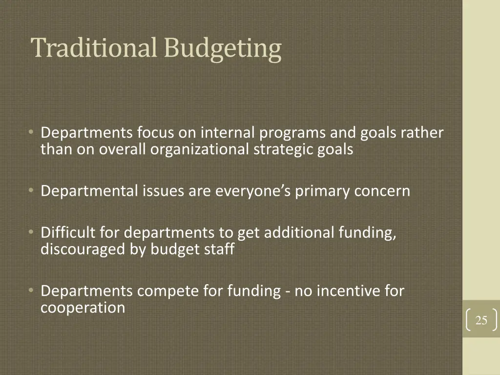 traditional budgeting 1