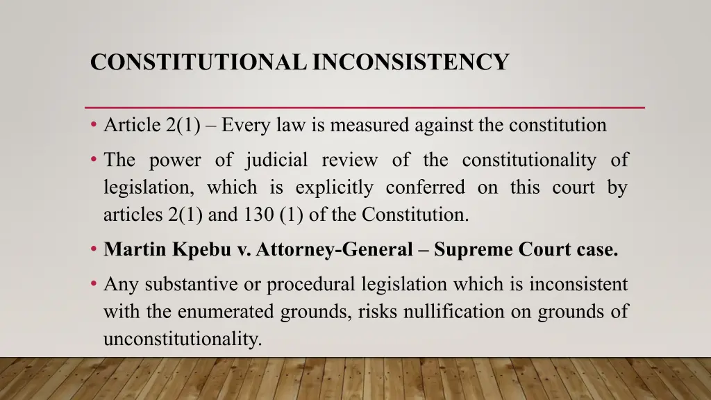 constitutional inconsistency