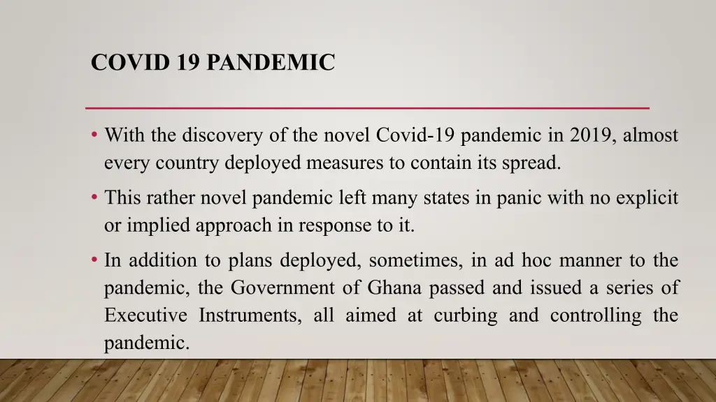 covid 19 pandemic