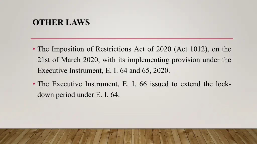 other laws