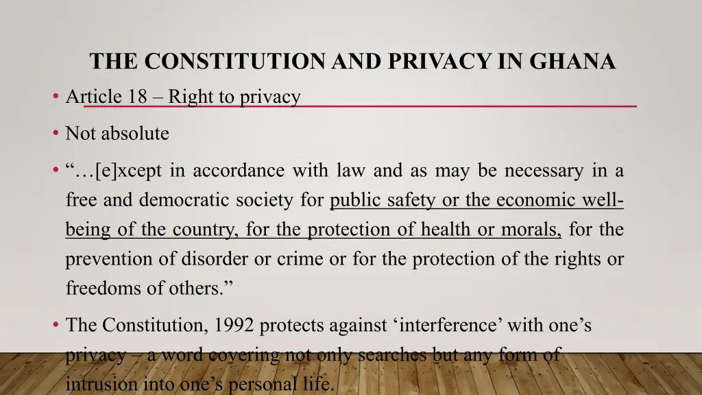 the constitution and privacy in ghana