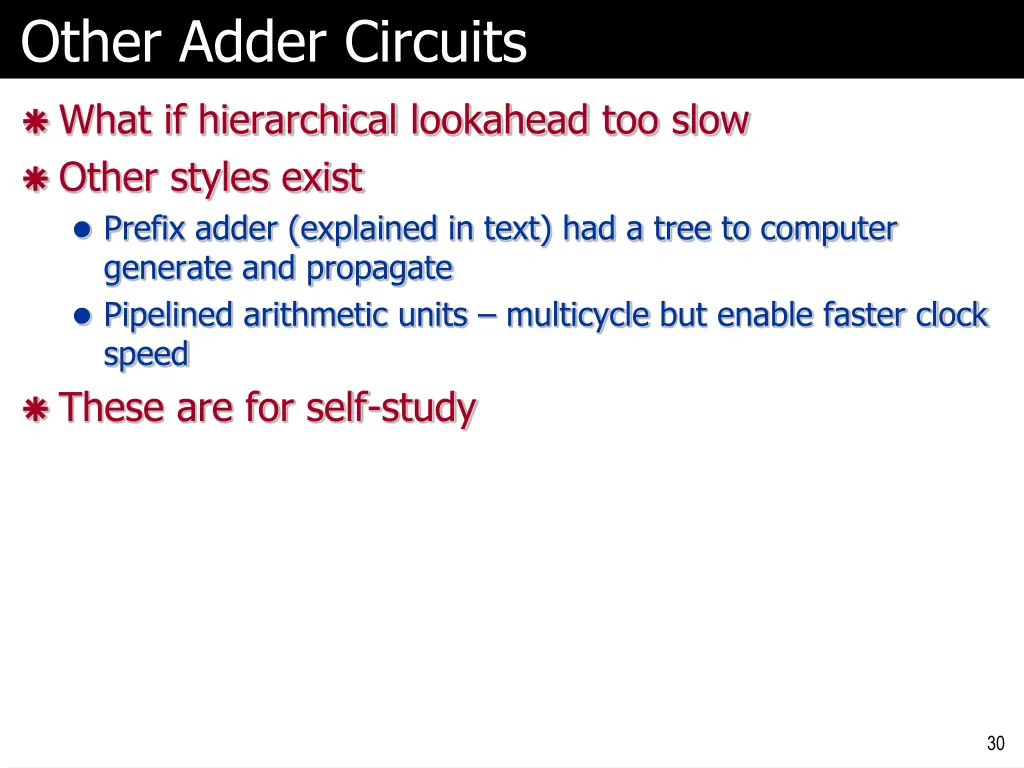 other adder circuits