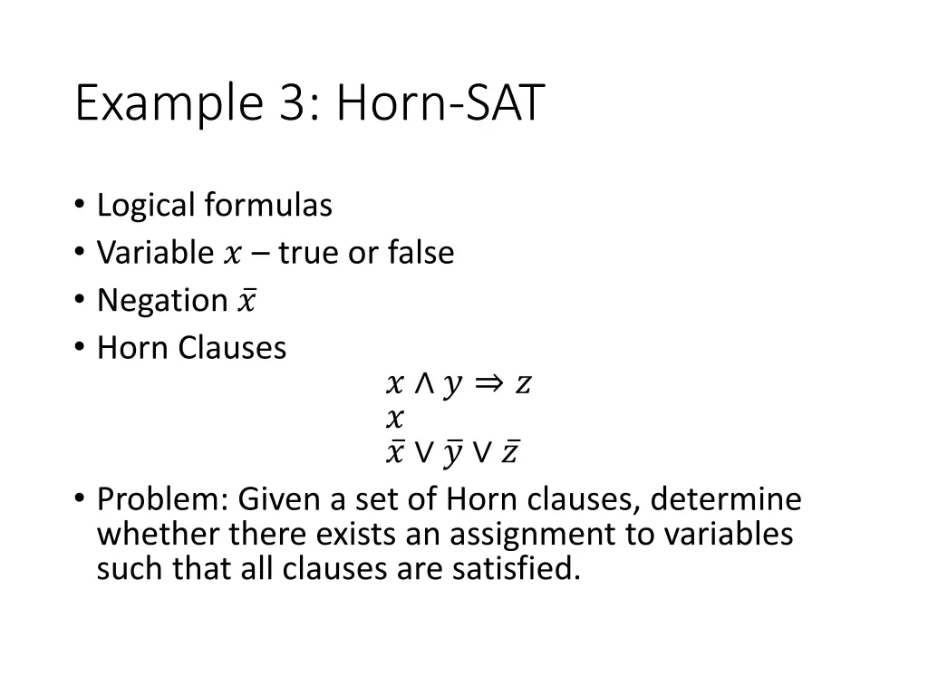 example 3 horn sat
