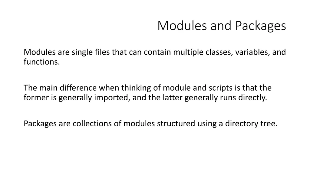 modules and packages