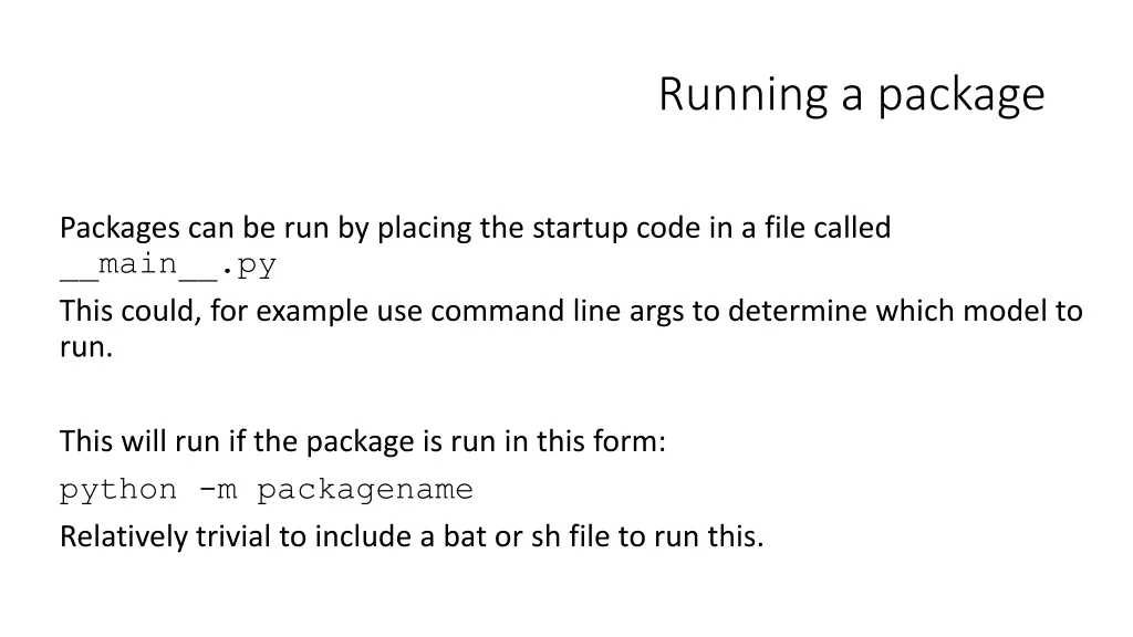 running a package