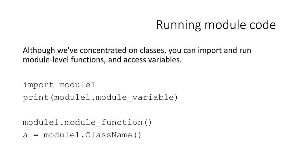 running module code