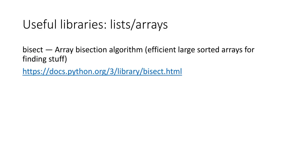 useful libraries lists arrays