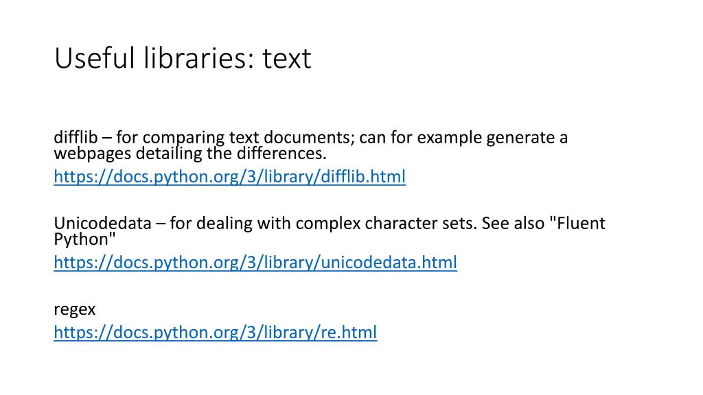 useful libraries text