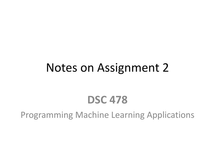 notes on assignment 2