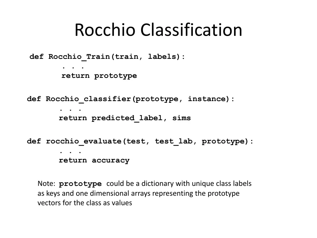 rocchio classification