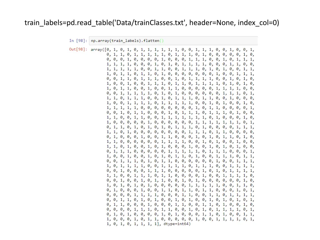 train labels pd read table data trainclasses 1